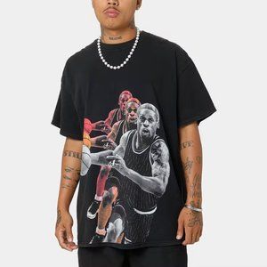 Rodman Brand Rodman Chicago Bulls Mirrored Vintage T-Shirt Black Wash